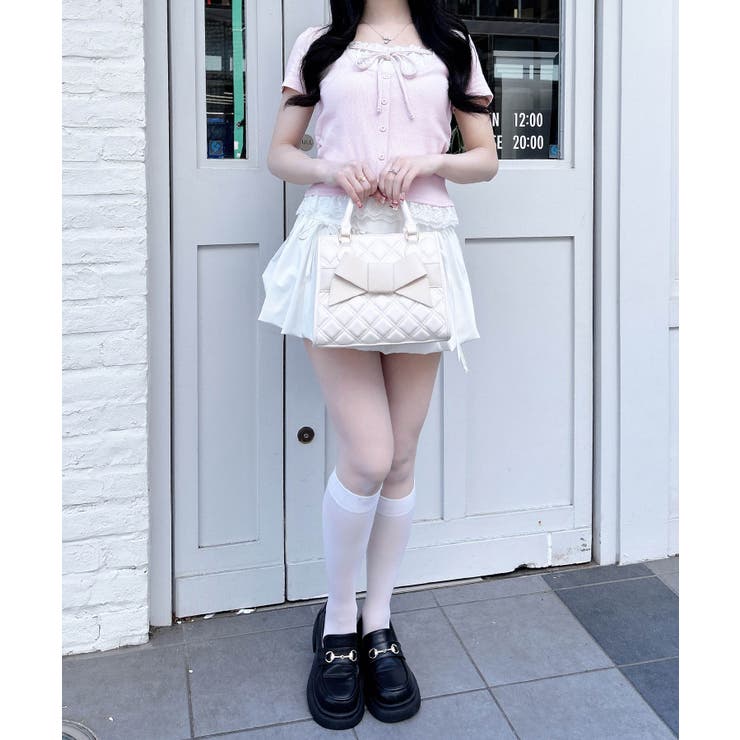 レースレイヤード風リボン付きリブTOPs | INGNI  | 詳細画像34 