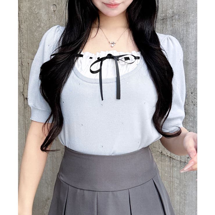 12Gビジュー飛ばしレイヤード風ニット | INGNI  | 詳細画像12 