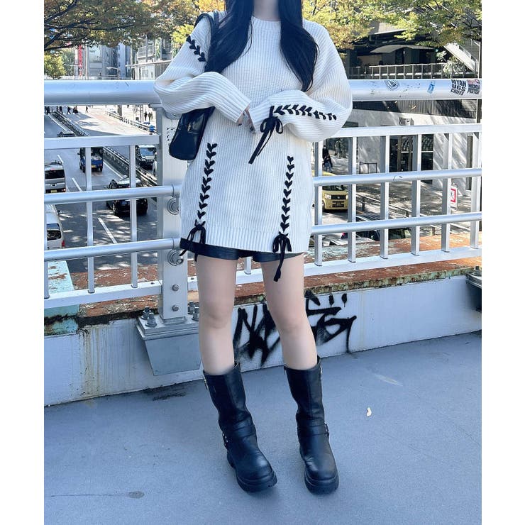 7Gレースアップ畦チュニックニット | INGNI  | 詳細画像6 