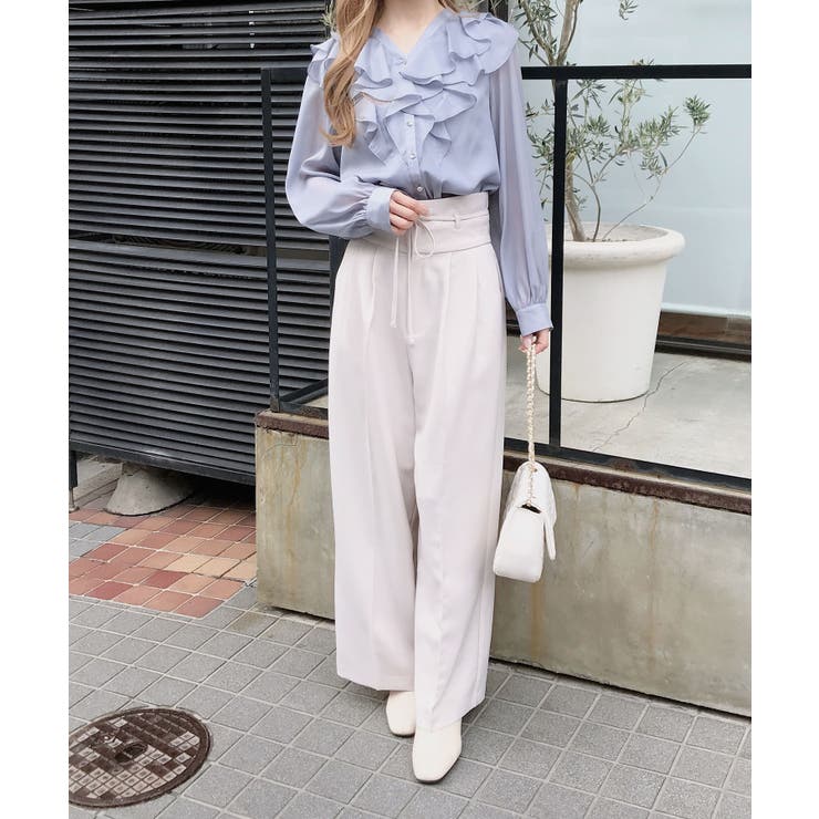 装飾釦ラメシアーフリルブラウス | INGNI  | 詳細画像15 