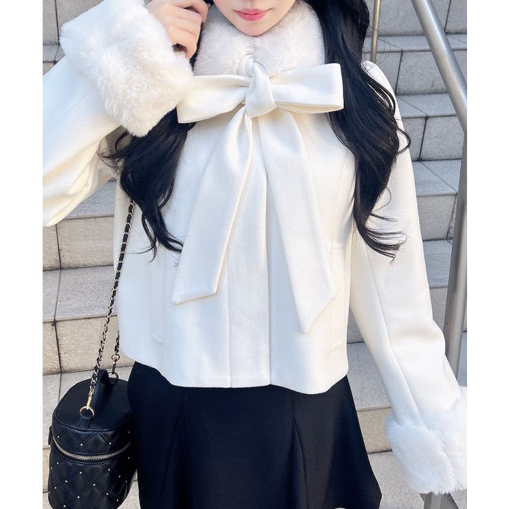 マルチWAY BIGリボンショート丈コート[品番：INGW0011299]｜INGNI