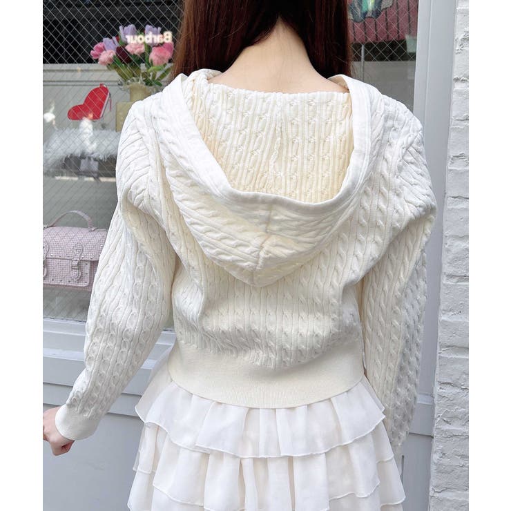 12Gプレート付ケーブルニットパーカー | INGNI  | 詳細画像4 