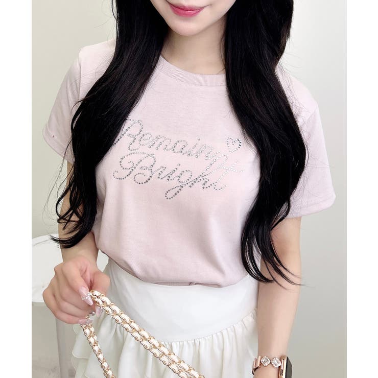 関税送料込 ガニー ラインストーン装飾コットンTシャツ白Tシャツ 関税送料込 ガニー ラインストーン装飾コットンTシャツ白Tシャツ