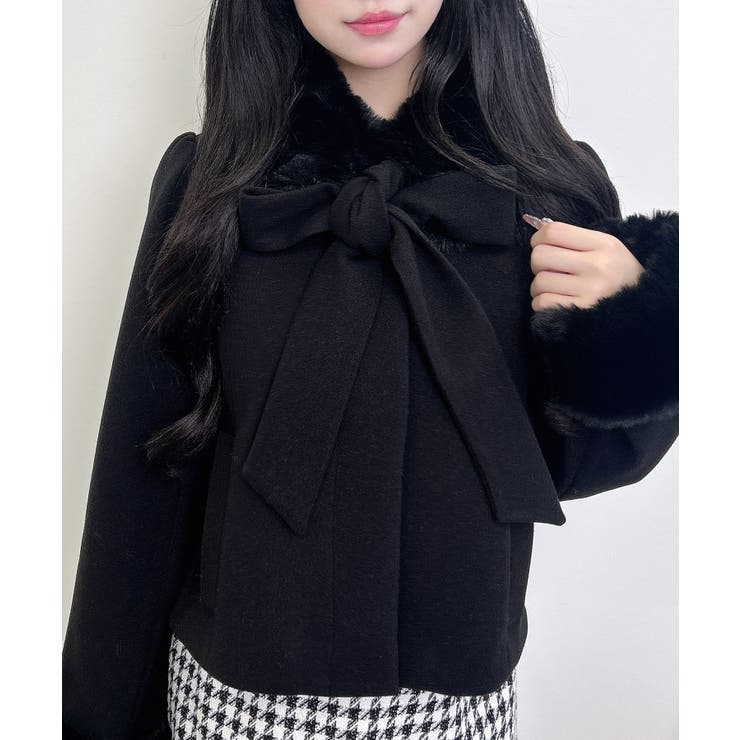 マルチWAY BIGリボンショート丈コート[品番：INGW0011299]｜INGNI