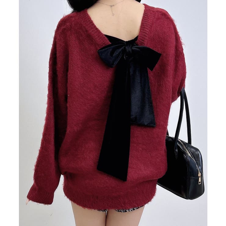 7G Backベロアリボンチュニックシャギーニット | INGNI  | 詳細画像11 