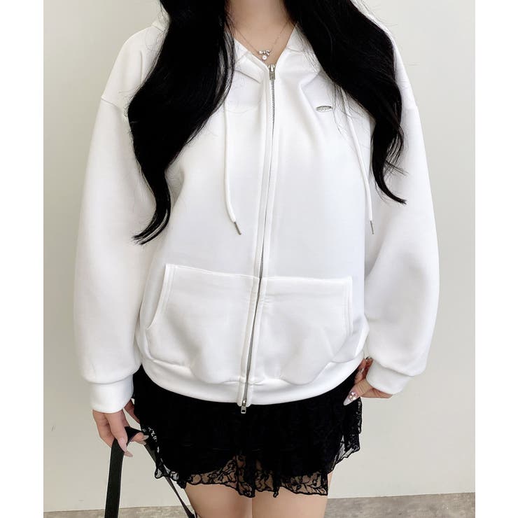 プレート付ダンボールダブルZIPパーカー | INGNI  | 詳細画像1 