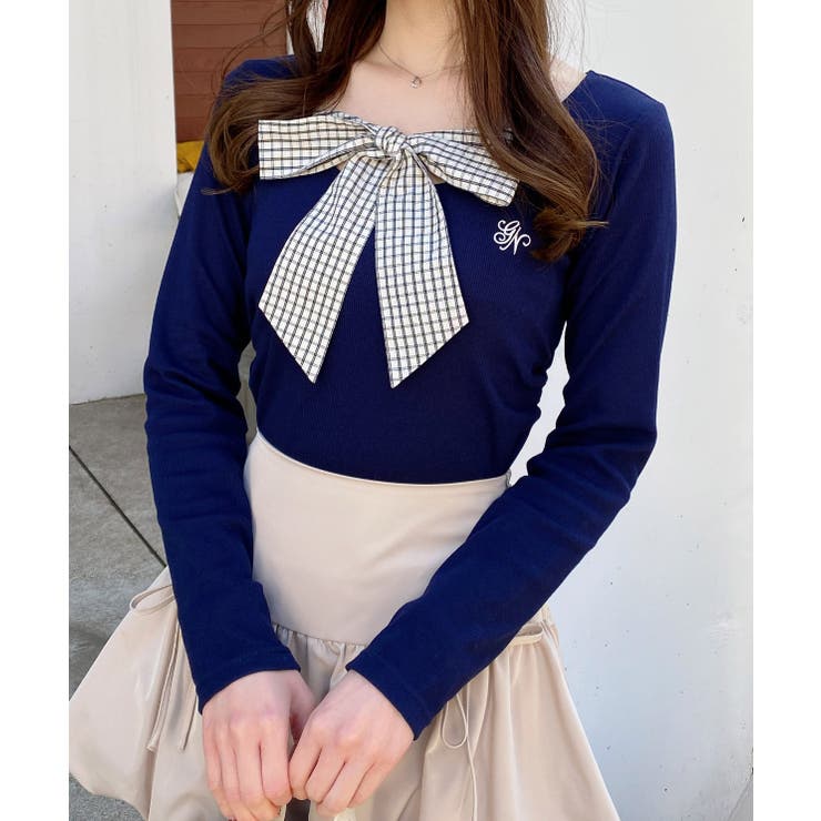 チェックリボンレイヤードTOPs | INGNI  | 詳細画像9 