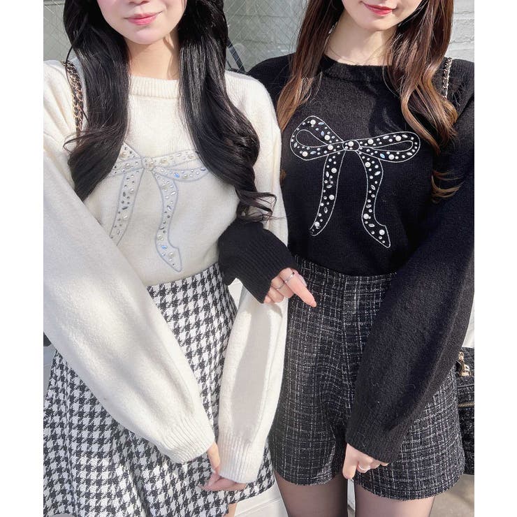 7Gもちもちリボン×ビジューニット | INGNI  | 詳細画像2 