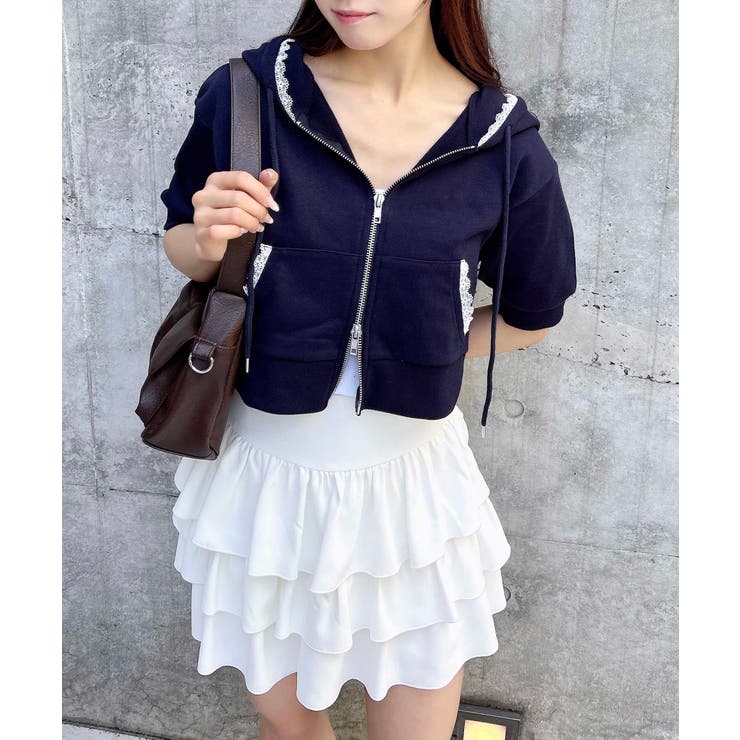 レース付ミニ裏毛ジップパーカー | INGNI  | 詳細画像17 