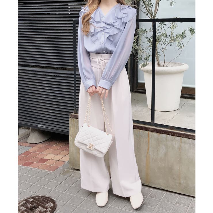 装飾釦ラメシアーフリルブラウス | INGNI  | 詳細画像14 