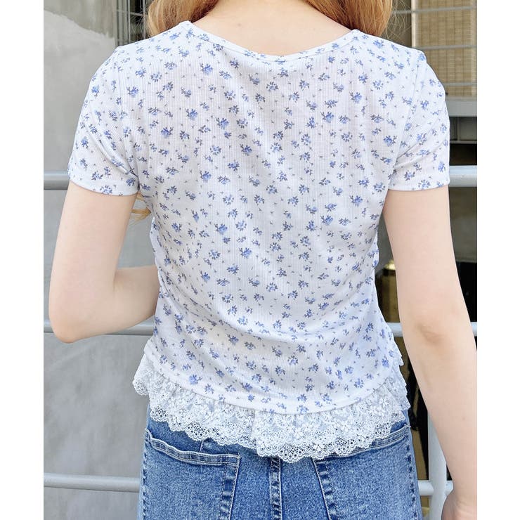 レースレイヤード風リボン付きリブTOPs | INGNI  | 詳細画像26 