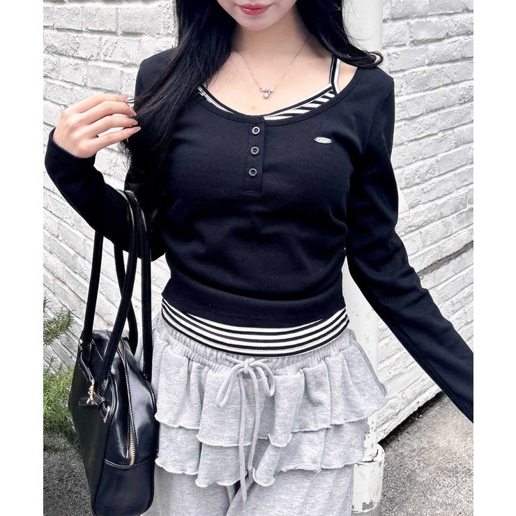 胸プレート付レイヤード風TOPs | INGNI  | 詳細画像2 