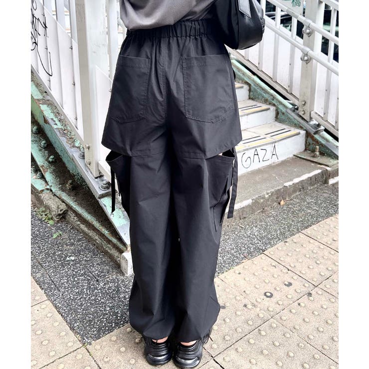 定価17000円◆新品タグ付き◆ヤマダヤ◆ リブスリットカーゴパンツ INGNI カーゴパンツ サイドスリットカーゴパンツ／A レディース