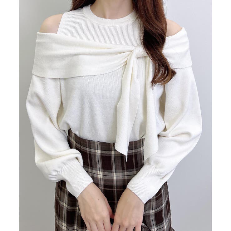 12G肩開きリボンニット | INGNI  | 詳細画像2 