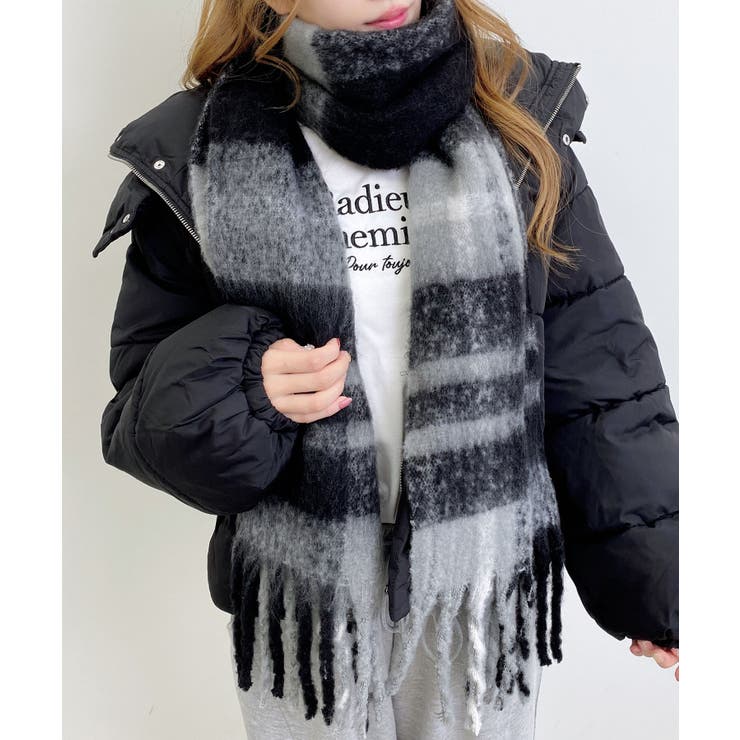 グレー | チェックボリュームストール | INGNI 