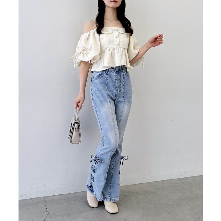 ツイードペプラムオフショルブラウス | INGNI  | 詳細画像10 