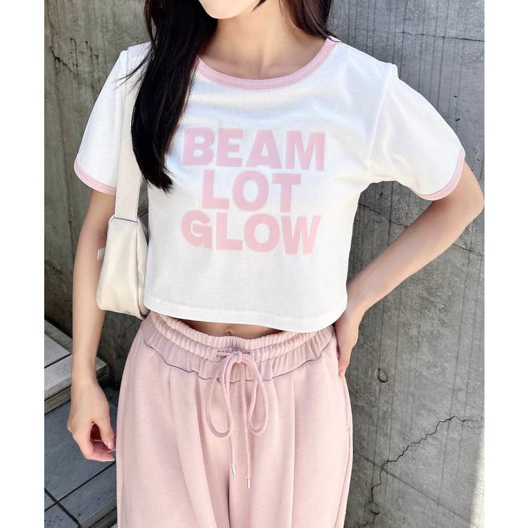 オフホワイト/ピンク | フロッキーロゴリンガーリブT | INGNI 