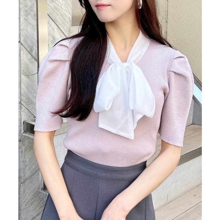 【WEB限定】シアーボウタイ半袖ニット | INGNI  | 詳細画像14 