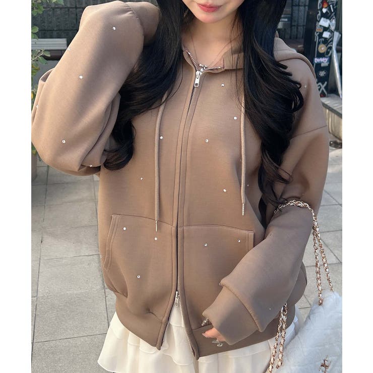 ビジュー付ダンボールZIPパーカー | INGNI  | 詳細画像24 