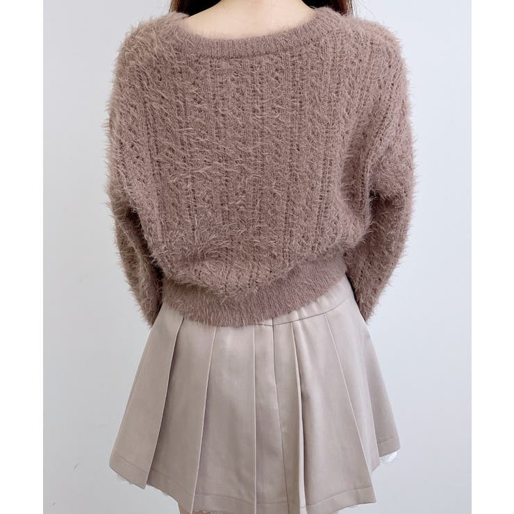 5Gフェザーヤーン透かし柄ニットカーディガン | INGNI  | 詳細画像20 