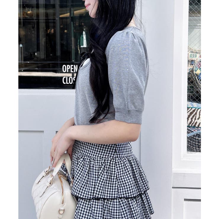 12Gビジュー飛ばしレイヤード風ニット | INGNI  | 詳細画像8 