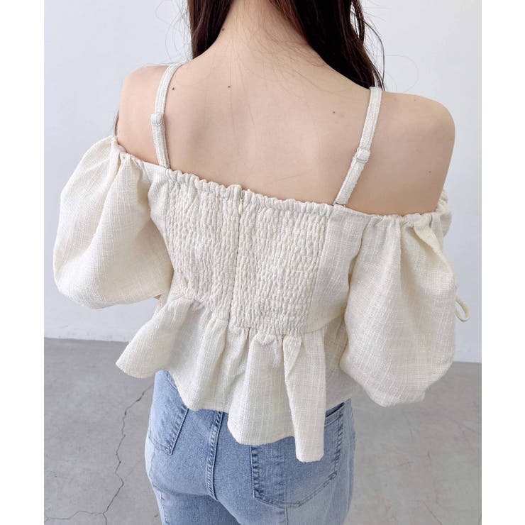 ツイードペプラムオフショルブラウス | INGNI  | 詳細画像9 