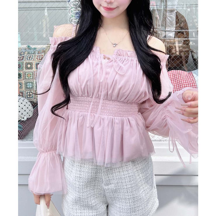 チュールオフショルブラウス | INGNI  | 詳細画像8 