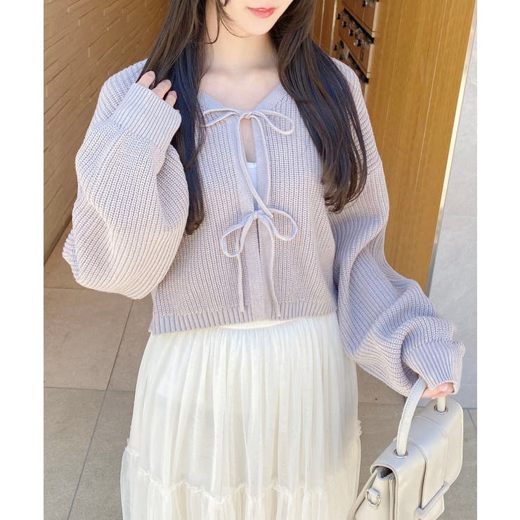 Vネックフロントリボンニットカーディガン | INGNI  | 詳細画像18 