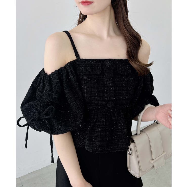 ツイードペプラムオフショルブラウス | INGNI  | 詳細画像16 