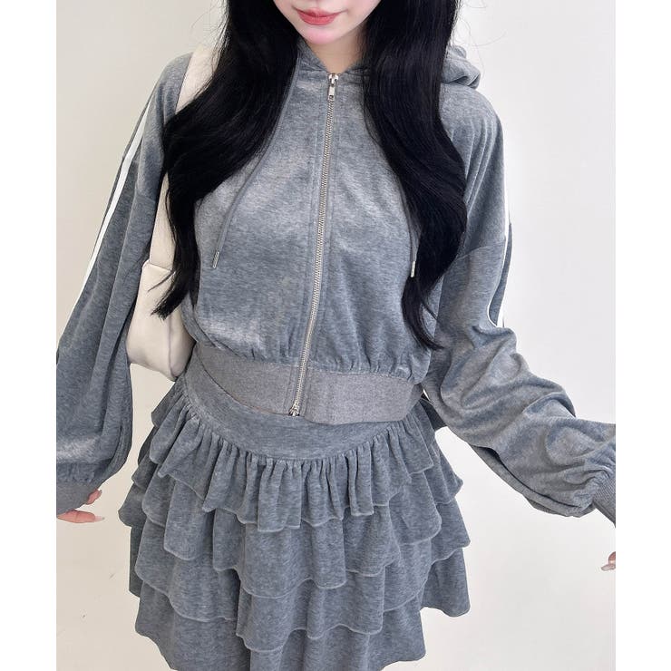 サイドラインジップベロアパーカー | INGNI  | 詳細画像1 