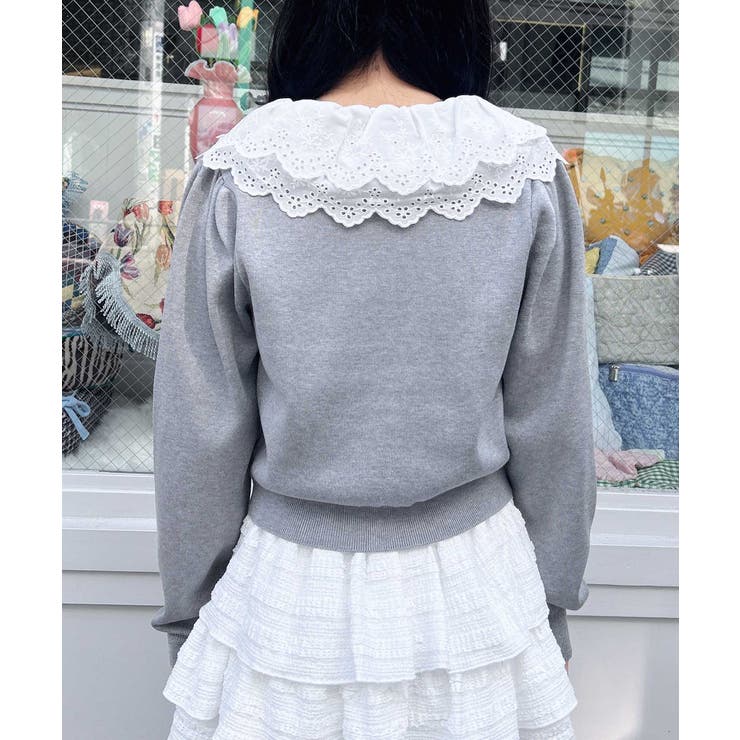 12Gレースフリル衿ニットカーディガン | INGNI  | 詳細画像18 