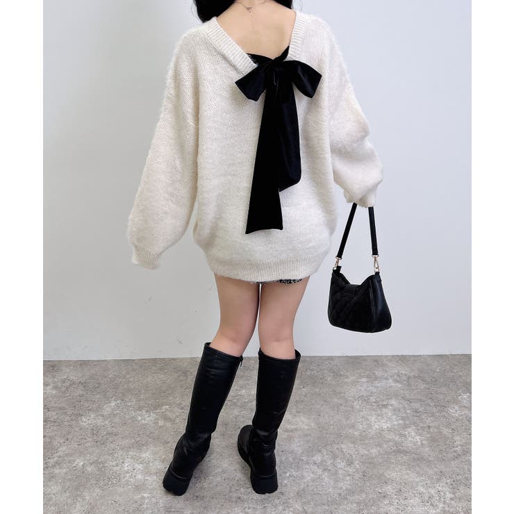 7G Backベロアリボンチュニックシャギーニット | INGNI  | 詳細画像5 