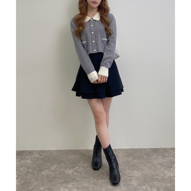 12Gフェザー衿配色ニットカーディガン | INGNI  | 詳細画像24 