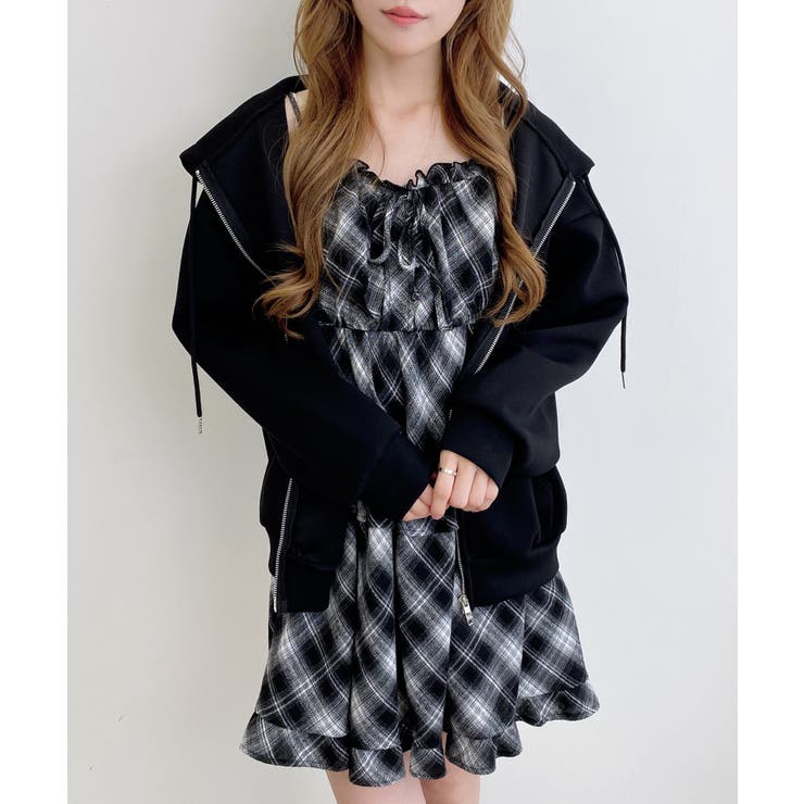 プレート付ダンボールダブルZIPパーカー | INGNI  | 詳細画像8 