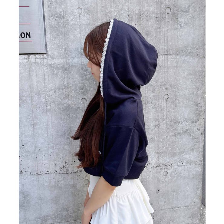 レース付ミニ裏毛ジップパーカー | INGNI  | 詳細画像20 