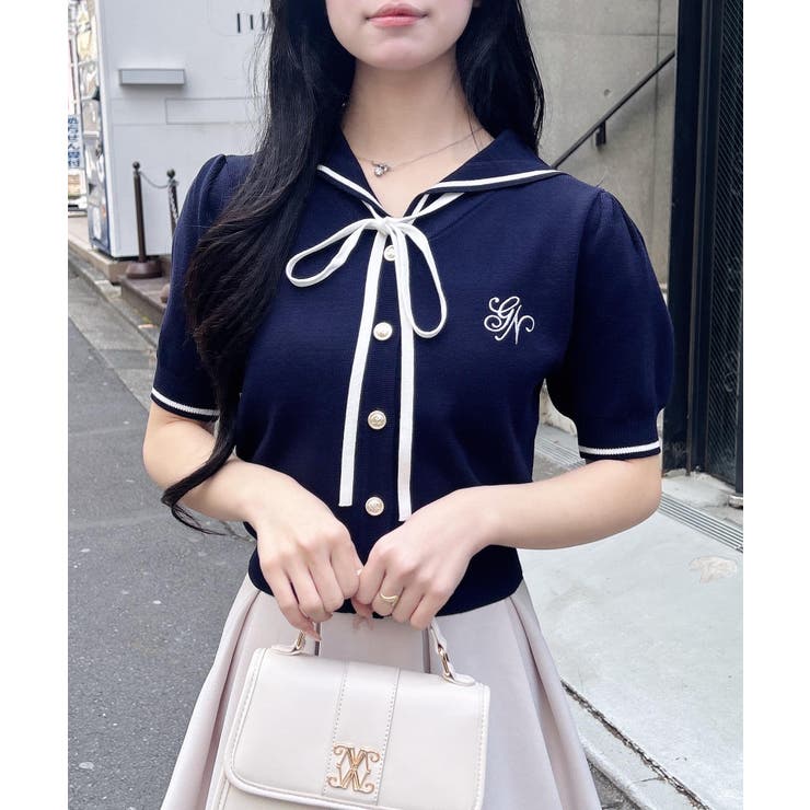 12Gセーラーカラー配色ニットカーディガン | INGNI  | 詳細画像15 