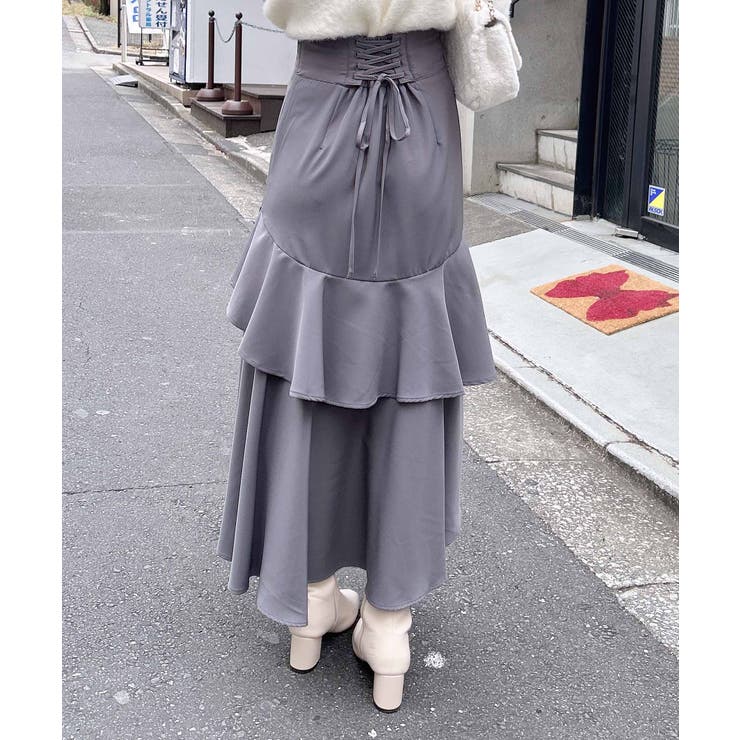 グレー | バックレースアップアシメスリットスカート | INGNI 