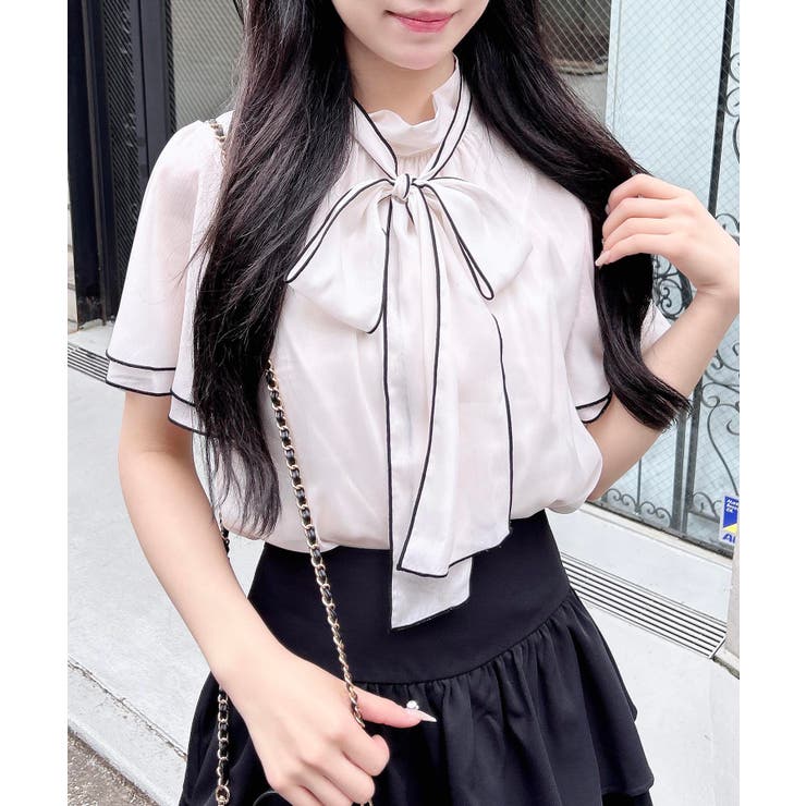 【WEB限定】ラメシアー2wayリボンフレアスリーブブラウス | INGNI  | 詳細画像2 