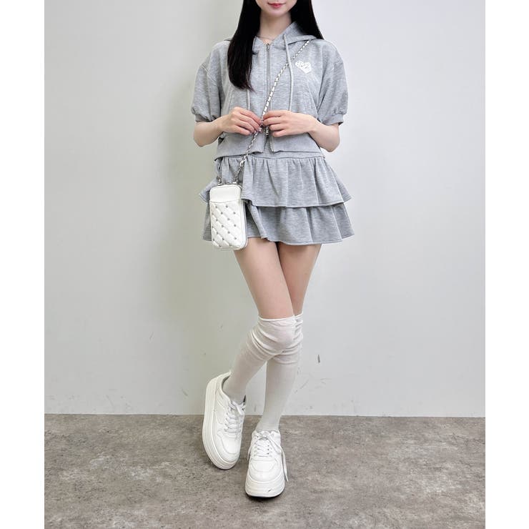 Backハートラメミニ裏毛ショートZIPパーカー | INGNI  | 詳細画像15 