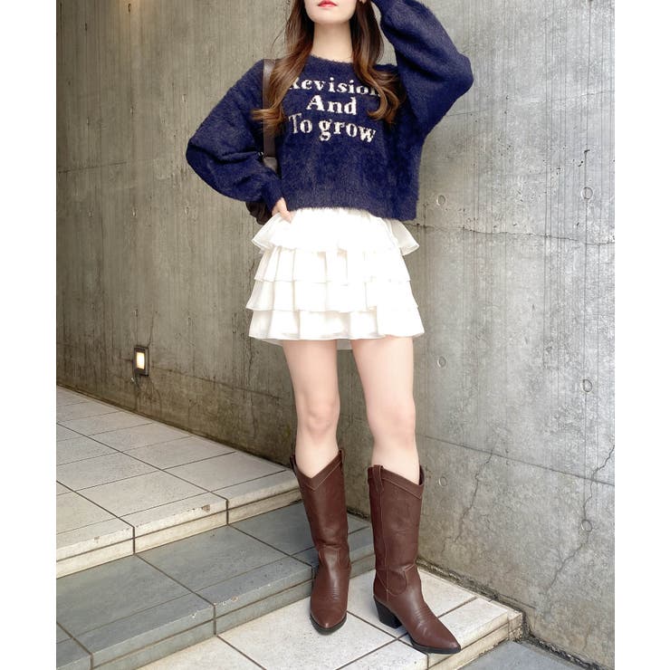 7Gショート丈フェザー3段ロゴニット | INGNI  | 詳細画像13 