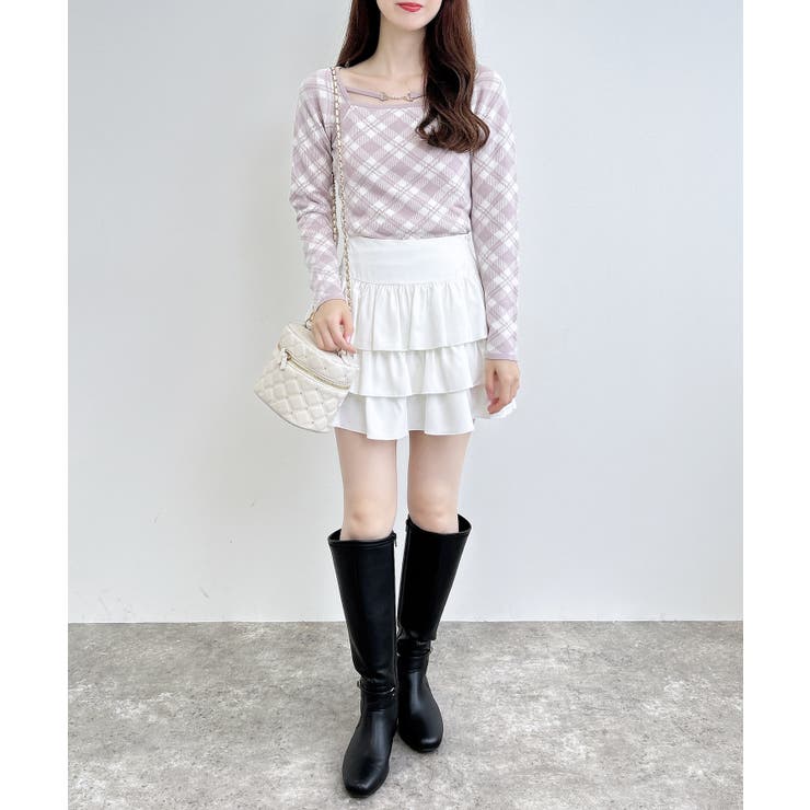 12Gパールビット付きチェックJQニット | INGNI  | 詳細画像14 