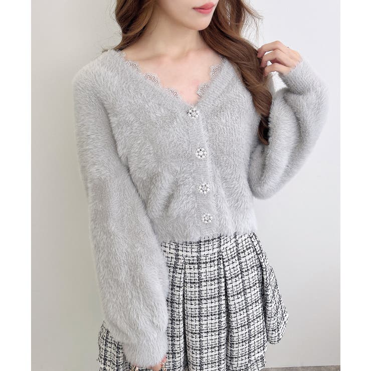 5Gレース付フェザーニットカーディガン | INGNI  | 詳細画像13 