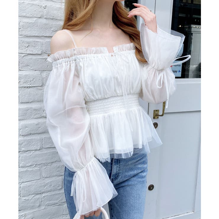 チュールオフショルブラウス | INGNI  | 詳細画像3 