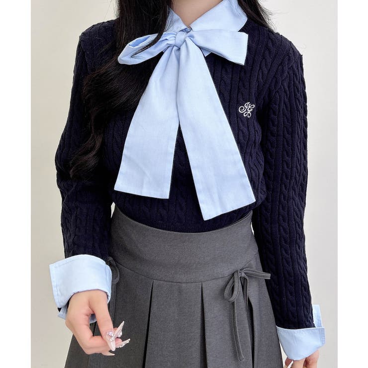 7Gボウタイシャツドッキングケーブルニット | INGNI  | 詳細画像12 