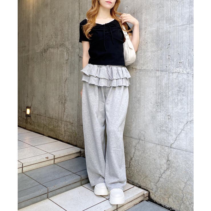 衿レース付フロントギャザーリボンリブTOPs | INGNI  | 詳細画像40 