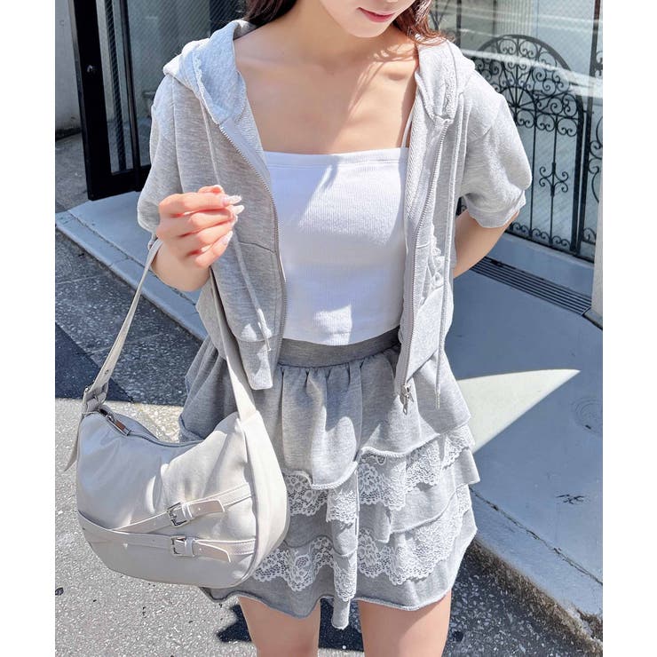 レース付ミニ裏毛ジップパーカー | INGNI  | 詳細画像11 