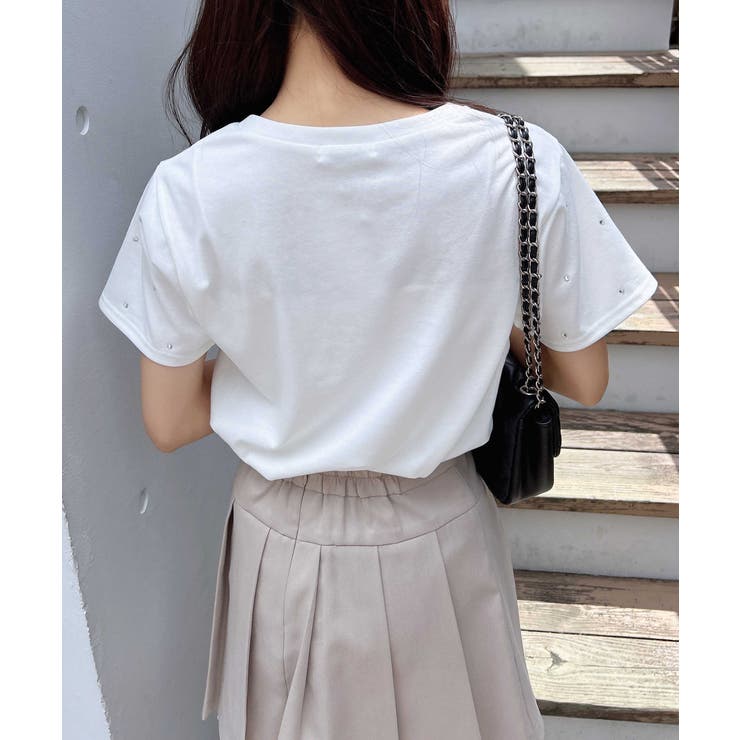 ラインストーン飛ばしラバー貼付T | INGNI  | 詳細画像8 