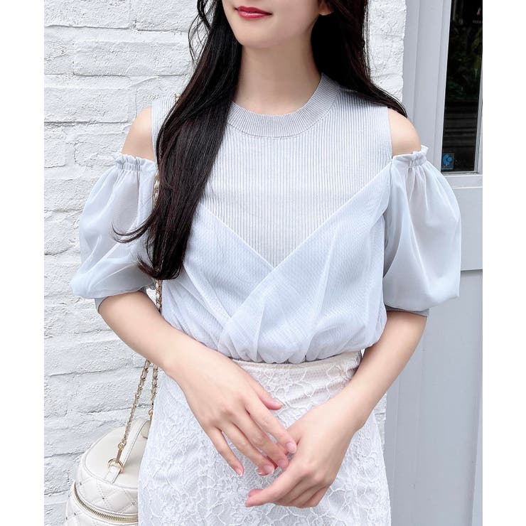 12Gチュールカシュクール半袖ニット | INGNI  | 詳細画像9 