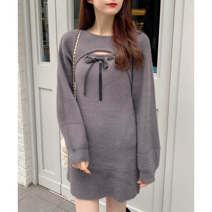 12Gフェザーデコルテオープンニットワンピ | INGNI  | 詳細画像9 