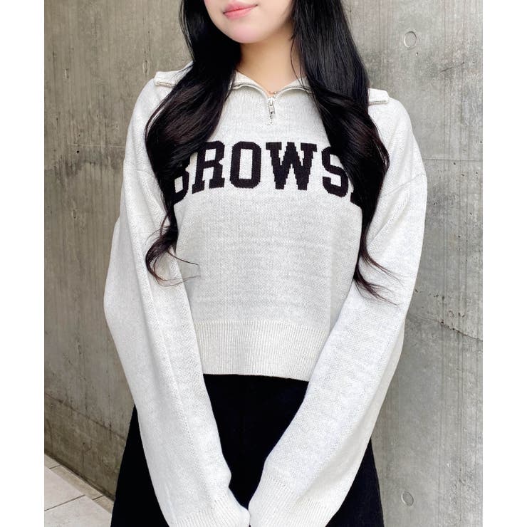 12GハーフZIPショート丈ロゴニット | INGNI  | 詳細画像2 